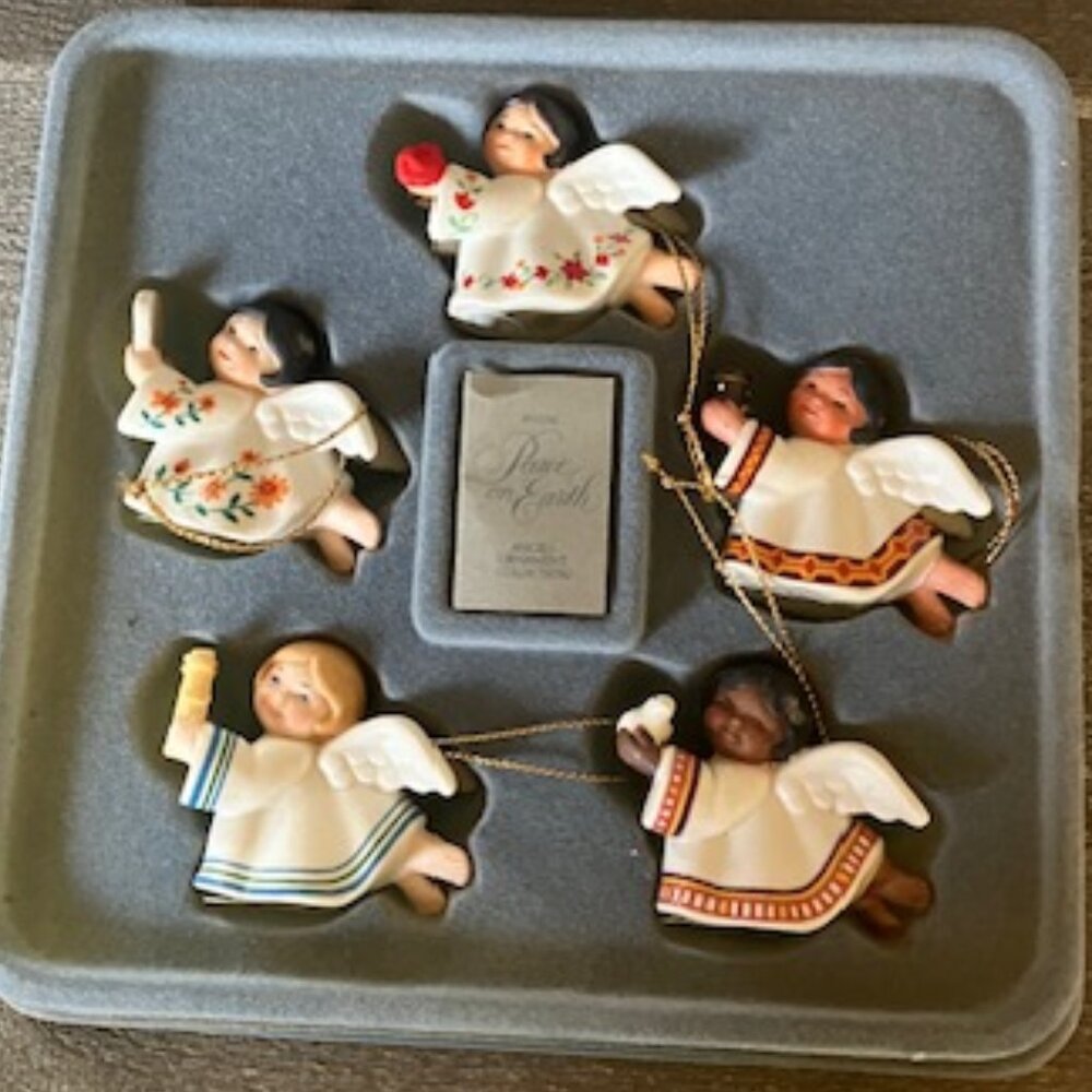 Vintage 1983 Avon Peace on Earth Angels ornament collection